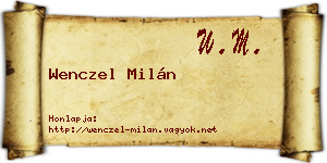Wenczel Milán névjegykártya